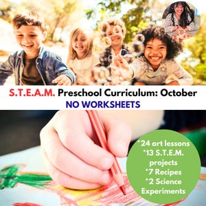 Preschool curriculum Lesson Plans fully written STEAM Reggio Montessori October Themes