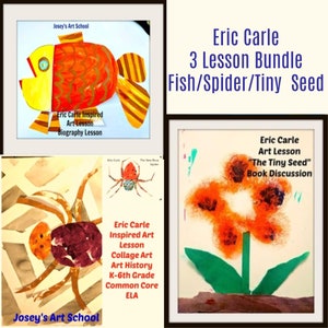 Eric Carle Lezioni d'arte Pacchetto di lezioni d'arte elementare Tre lezioni d'arte Campo estivo Scuola materna ELA Scuola domiciliare Art Club Progetti multimediali misti