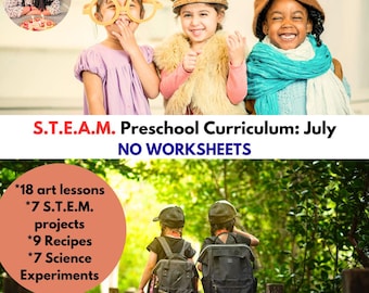 Preschool Lesson Plans daily Curriculum STEAM Reggio Montessori JULY Themes