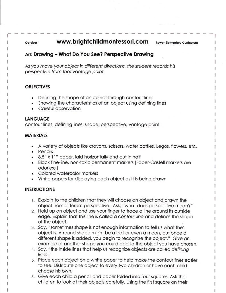 Lower Elementary Montessori DAILY Lesson Plan October Grade 1 Etsy