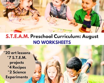 Preschool Lesson Plans daily Curriculum STEAM Reggio Montessori AUGUST themes