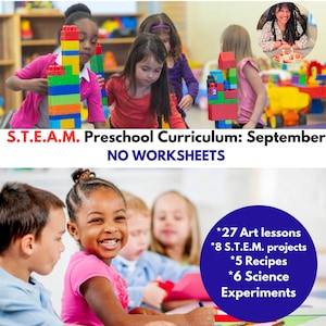 Preschool curriculum Lesson Plans fully written STEAM Reggio Montessori September themes