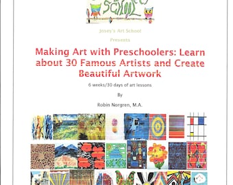 30 preschool Art Lessons Bundle Famous Artists Art and Learning EASY instructions PreK-1st grade Common Core Step by Step All Mediums