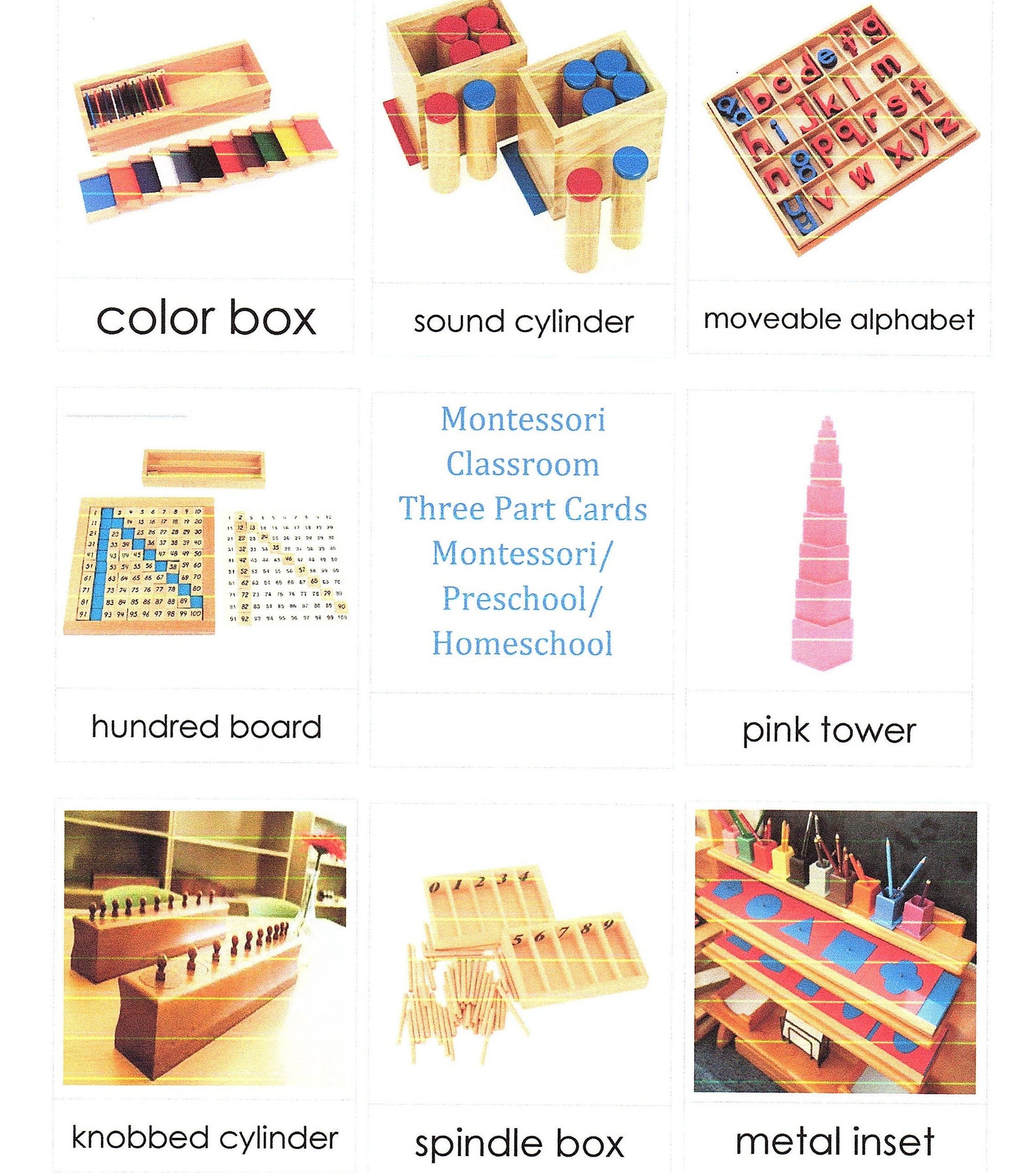 Montessori Materials Game Sorting Work Classification Language 3 Part ...