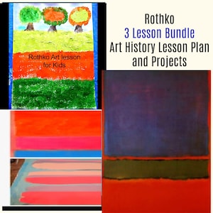 Rothko Art 3 Lesson Bundle No. 7 No. 6 No. 1 PreK-4th Grade Art History Common Core Drawing Elementary Art camp Homeschool Art Club