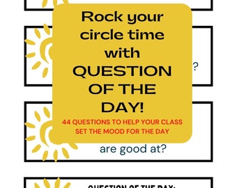 Question of the Day activities Math Opinion Writing EPIC community Building K-4 Morning Meeting Circle Time Classroom bonding Language ELA