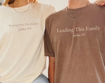 Christian Couple Shirts, Matching Bible Verse Tee, Religious Couple Tees, Humor Faith Gift For Husband Wife, Funny Christian Joshua 2415