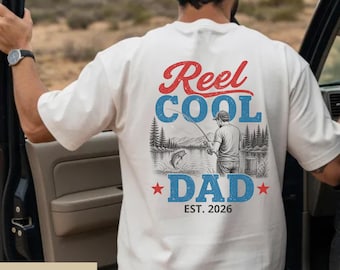 Reel Cool Dad Fishing Shirt, Fishing Shirt Personalized, Fathers Day Gift for Him Retro Fisherman Tee Mens Comfort Colors Shirt Bass Fishing