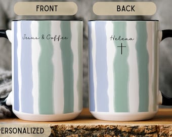 Personalized Christian Coffee Mug, Coffee And Jesus Cup, Mug For Christian Gift, Bible Study Gift, Gift for Coffee Lovers