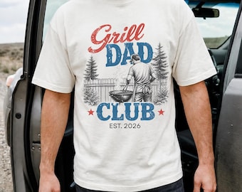 Grill Dad Club Shirt, Comfort Colors BBQ, Tee Funny Grilling Shirt for Dad, Backyard Cookout Gift, Grill Master Fathers Day Tee