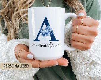 Custom Floral Name Mug, Gift Idea For Mom, Friend Gift, Birthday Gift, Bridesmaid Gift, Coworker Gift, Personalized Mug, Mothers Day 2026