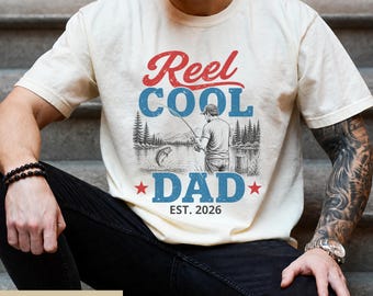 Reel Cool Dad Shirt, Fathers Day Gift, Fishing Dad Birthday, Retro Fishing Dad, Shirt for Fishing Dad, Fishing Gift for Grandpa.