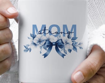 Personalized Mom Floral Mug, Chinoiserie Blue Toile, Mother's Day Gift, Gift Idea For Mom, Mug Birthday Gift
