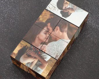 Cubo fotografico 3D personalizzato - Cubo fotografico in acrilico - Regalo di nozze personalizzato di Rubik!