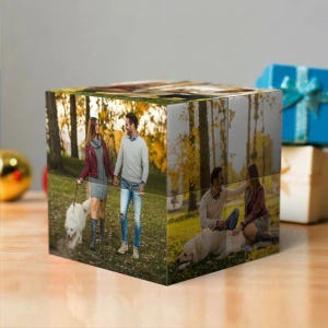 Custom 3D Photo Cube - Photo Cube, Picture Cube - Wedding Couples photo gift - Custom Rubiks Cube - Personalized Gift - Acrylic photo cube!