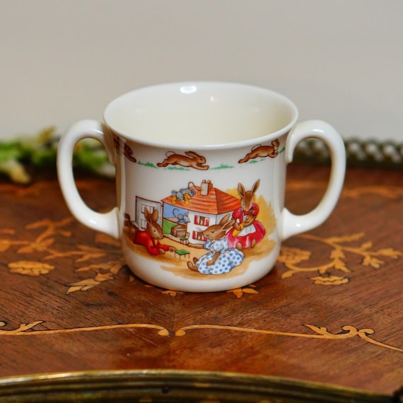 Vintage Royal Doulton Bunnykins Two-Handled Bunny Mug – 1984 Golden Jubilee  Edition – Fine Bone China, Rabbit Design, Made in England