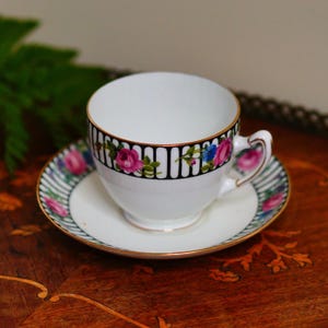 Rare 1910s Antique Paragon Teacup and Saucer Set Early Roses Floral Design Pre-Royal Warrant Made in England