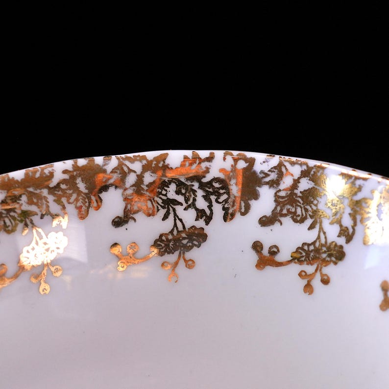 Vintage Royal Albert Cobalt Blue & Gold Teacup Saucer Set – Dense Gold Floral Garland, Scalloped Rim, Pattern 4596, Bone China England 1950s image 6