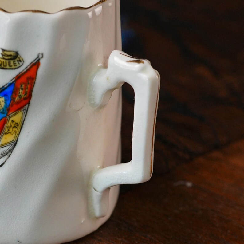 Antique Queen Victoria Record Reign Creamer 1897 – Diamond Jubilee Royal Arms, God Save Her Majesty, Gilt Crested China Jug, England 19th image 4