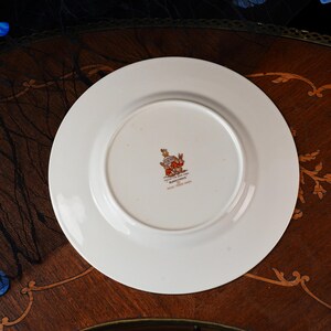 Vintage Royal Doulton Bunnykins Child's Plate – Mr Piggly's Stores Shop Scene, Running Rabbit Border, English Bone China Nursery Ware 1960s image 6