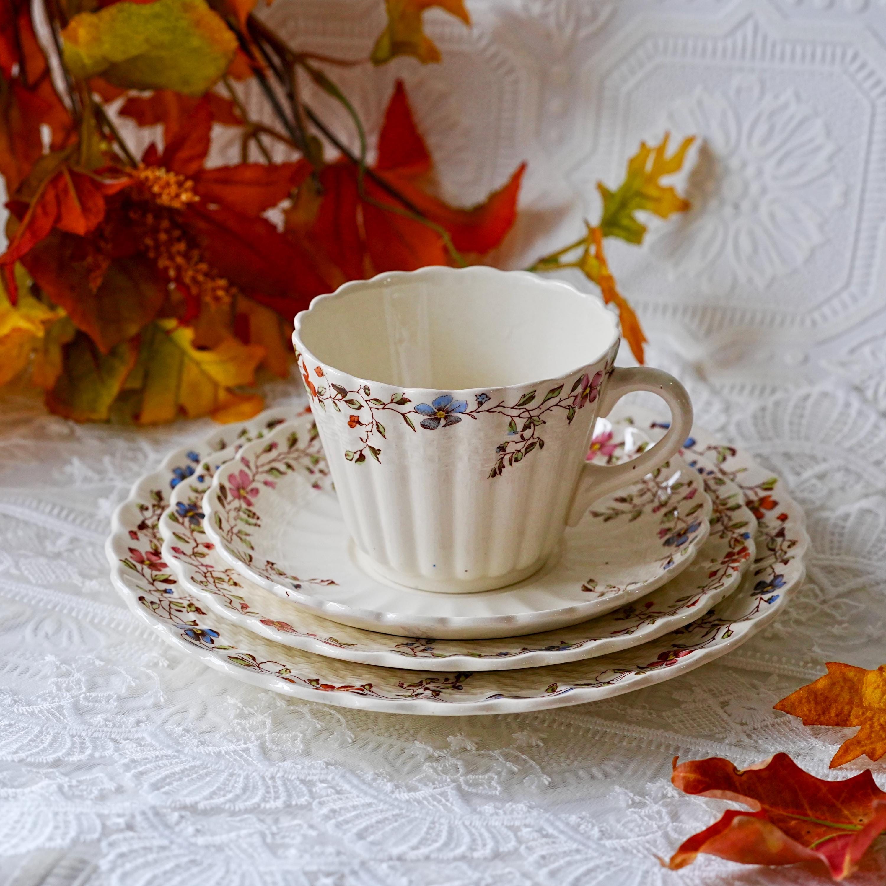 spode チャイニーズローズ トリオ4点、ミルクジャグ、シュガー