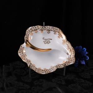 Vintage Royal Albert Bone China 50th Anniversary Bonbon Dish – All-Over Gold Chintz, Congratulations Script, Montrose Shape, England 1960s