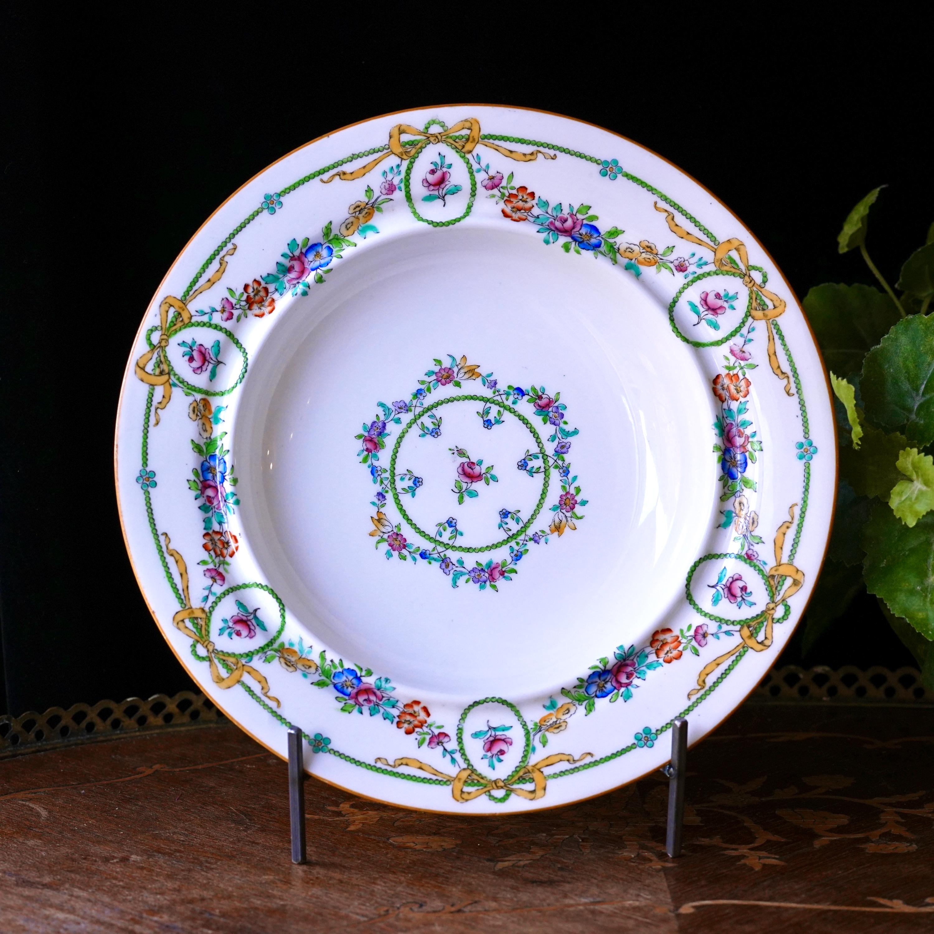 1860年代〜　オールドミントン　デンマーク　オクトゴナル　ディナー皿　※補修有 Antique Minton China - Etsy Norway