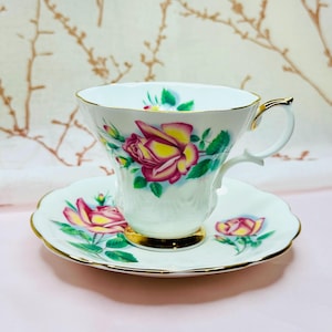 Royal Albert “Sweetheart Roses - Anne” Teacup and Saucer Set - Vintage Bone China, 1960s, Floral Design with Gold Trim, England Collectible