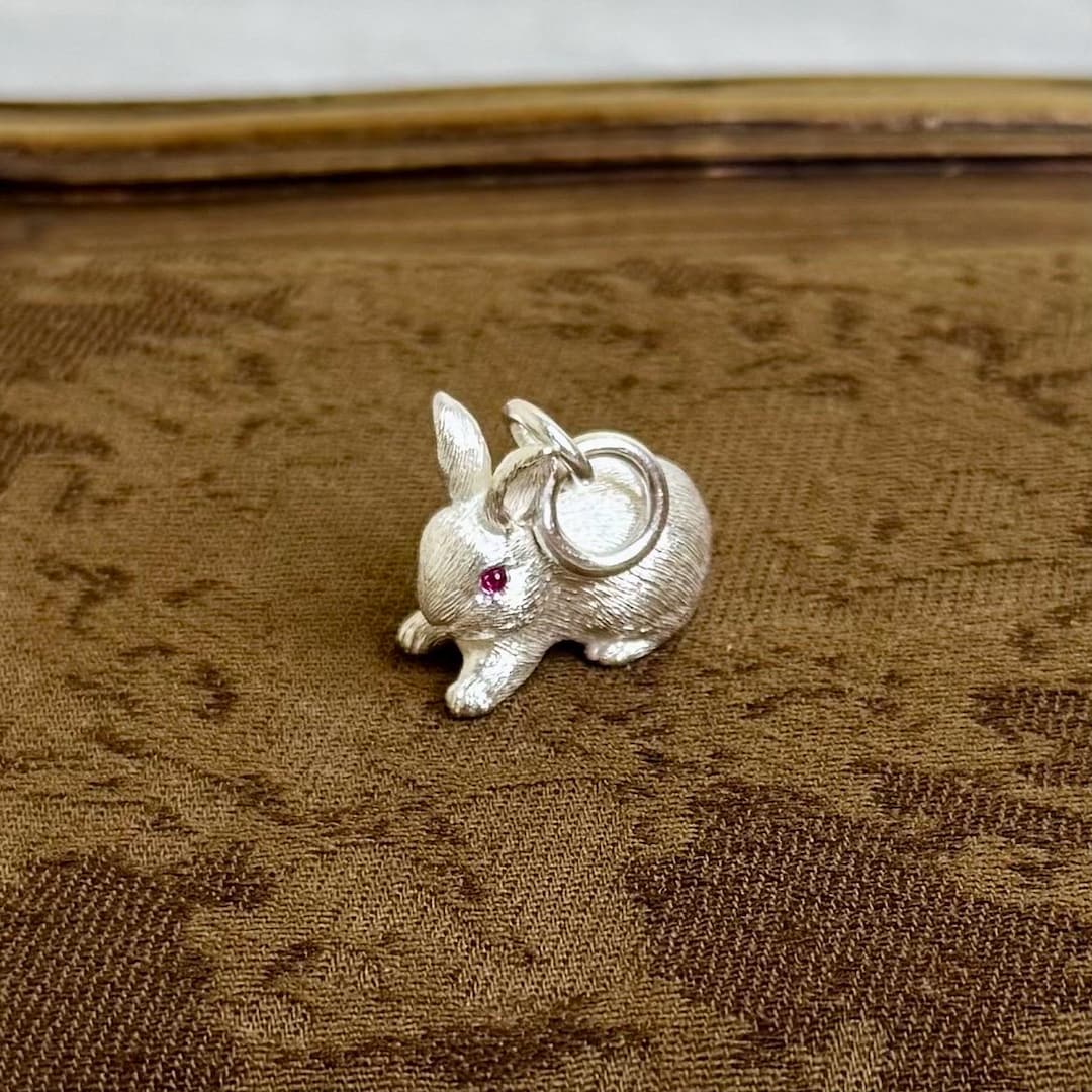 Customizable Hand-crafted Solid 925 Sterling Silver Rabbit Pendant ...