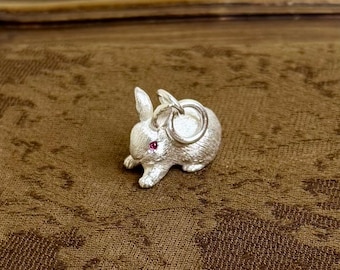 Customizable Hand-Crafted Solid 925 Sterling Silver Rabbit Pendant Necklace- Handmade Cute Bunny Charm, Personalized Breed and Color Options