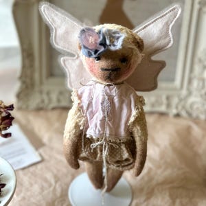 Collectible Handmade Viscose Teddy Bear: Vintage Style Miniature