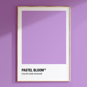 Home Wall Decor Pastel Bloom Color Palette Poster - Printable Wall Art -  Swatch Wall Art Print - Color Code Poster for Interior Design