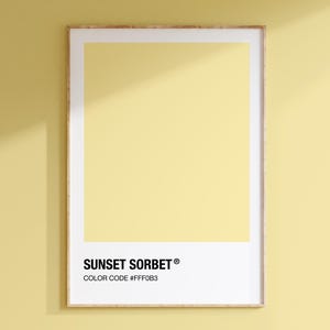 Stampa artistica da parete minimalista con palette di colori ispirata a Pantone - Sunset Sorbet, arte moderna, arredamento per la casa, poster stampabile