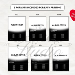 Custom Album Cover Poster · Editable Canva Template · Personalized Gift Music Print · Digital Download - 6 Formats image 6