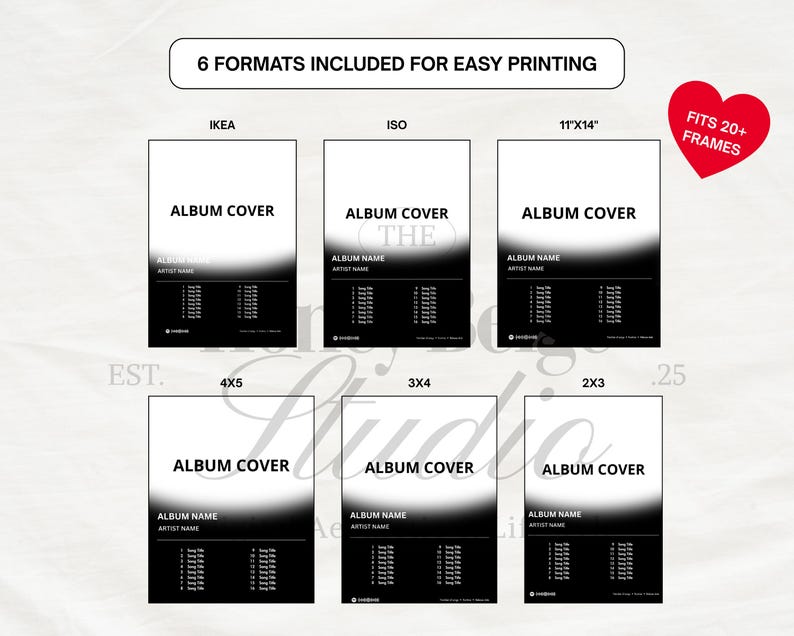 Custom Album Cover Poster · Editable Canva Template · Personalized Gift Music Print · Digital Download - 6 Formats image 6