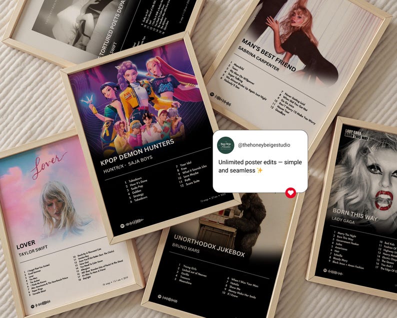 Custom Album Cover Poster · Editable Canva Template · Personalized Gift Music Print · Digital Download - 6 Formats image 9