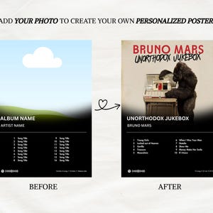 Custom Album Cover Poster · Editable Canva Template · Personalized Gift Music Print · Digital Download - 6 Formats image 2