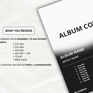 Custom Album Cover Poster · Editable Canva Template · Personalized Gift Music Print · Digital Download - 6 Formats image 5