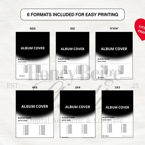 Custom Album Cover Poster · Editable Canva Template · Personalized Gift Music Print · Digital Download - 6 Formats image 7