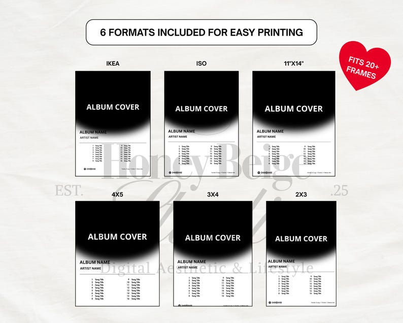 Custom Album Cover Poster · Editable Canva Template · Personalized Gift Music Print · Digital Download - 6 Formats image 7