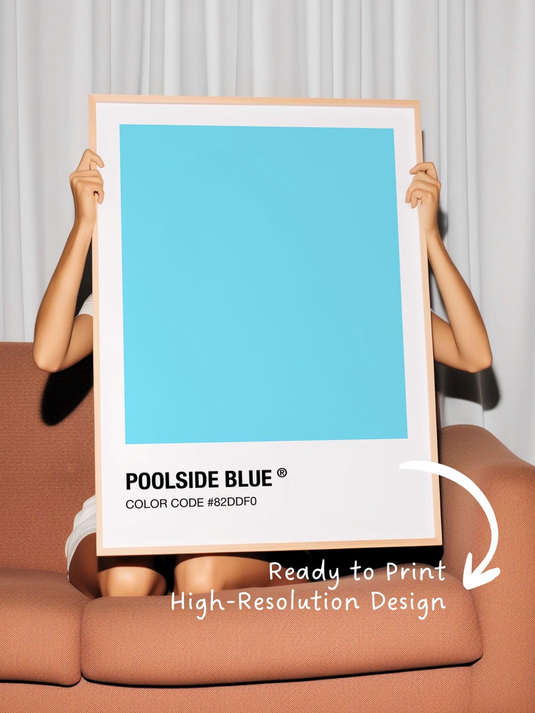 Poolside Blue Inspired by Pantone Print Color Palette Poster ...