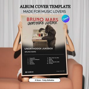 Custom Album Cover Poster · Editable Canva Template · Personalized Gift Music Print · Digital Download - 6 Formats image 1