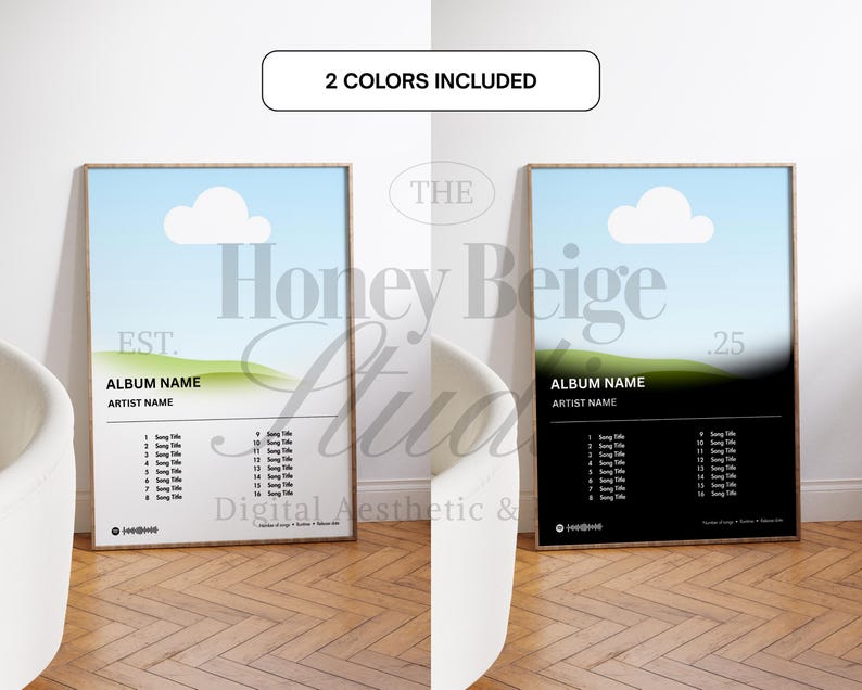 Custom Album Cover Poster · Editable Canva Template · Personalized Gift Music Print · Digital Download - 6 Formats image 4