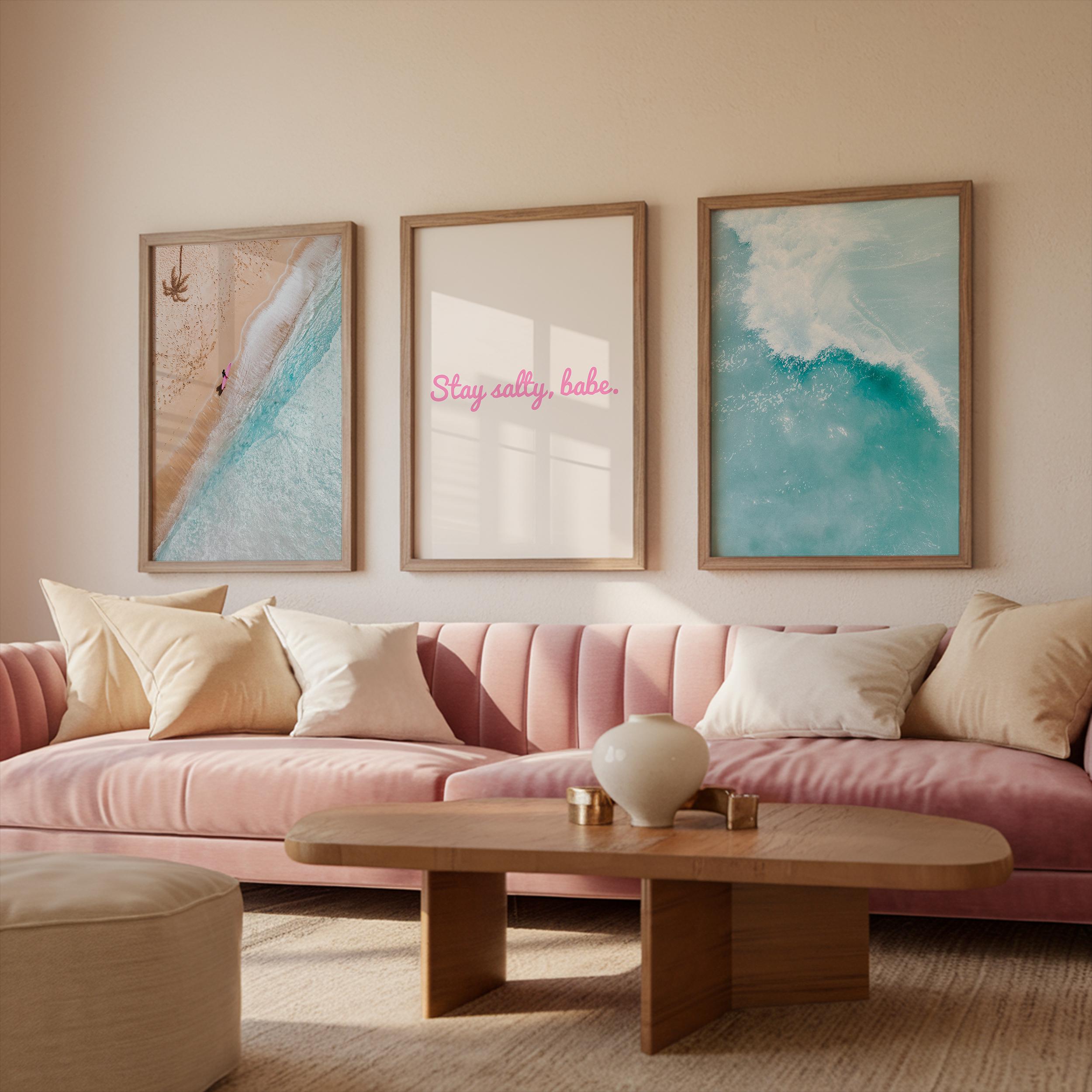 Surf Wall Art Set of 3 – Beach Vibes Printable Posters – Coastal Surf Decor – Instant Download