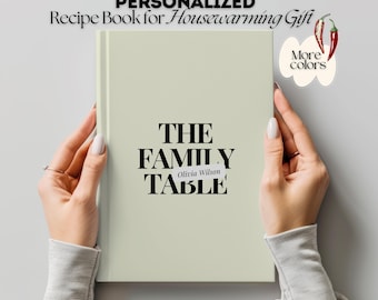 Personalized Recipe Book | Kitchen gift, Custom Journal | Family Housewarming Gift | Custom Cookbook, Family Recipes | Gift for Friend