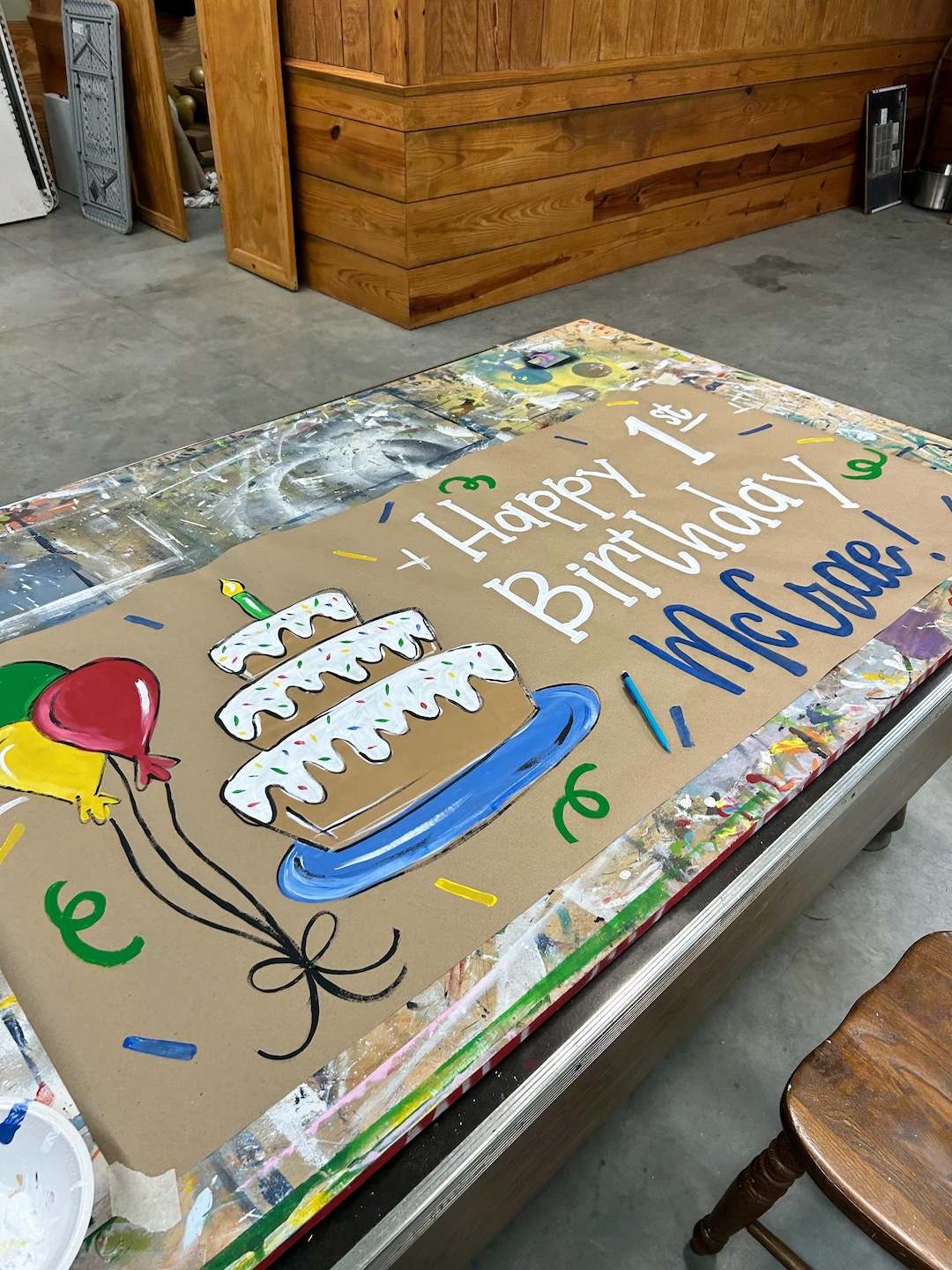 Birthday Banner Hand Painted HAPPY BIRTHDAY - Etsy