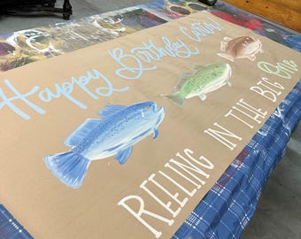 Reeling in the Big One Birthday Banner, First Birthday, Fishing Birthday Party