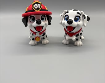 3D Printed Firefighter Dalmatian Toy and Figurine
