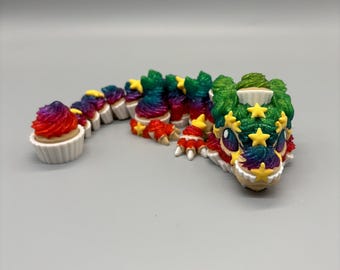 3D Baby Birthday Dragon with Fidget Clicker Tail