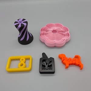 Rowdy's Big Box of Fidgets // Fidget Toy Bundle: Flexi Dog, Spiral Tornado, Rolling Gears